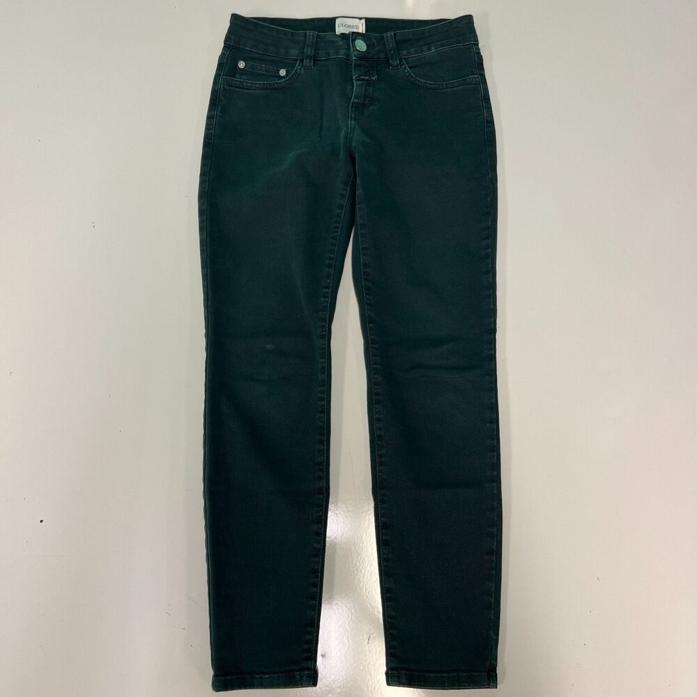 Closed Baker Jeans Womens 24x26 Dark Green Skinny Mid Rise Stretch Made Italy